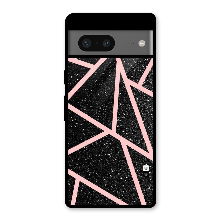 Concrete Black Pink Stripes Glass Back Case for Google Pixel 7
