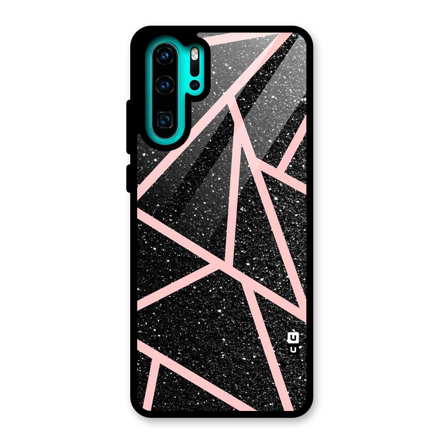 Concrete Black Pink Stripes Glass Back Case for Huawei P30 Pro
