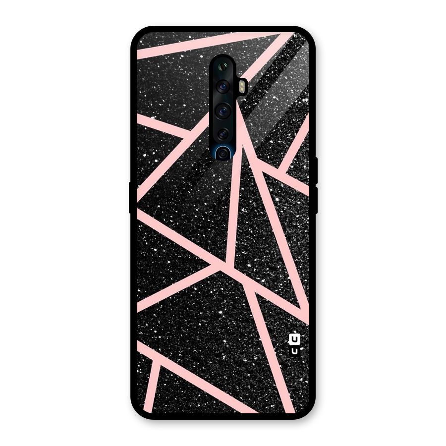 Concrete Black Pink Stripes Glass Back Case for Oppo Reno2 F