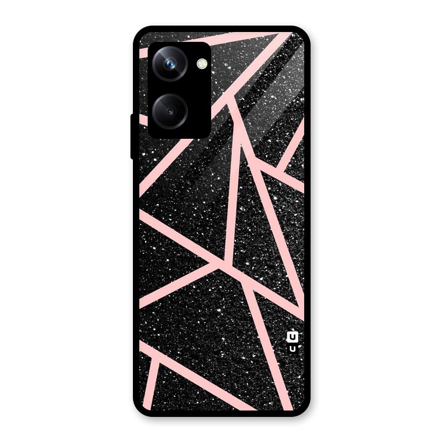 Concrete Black Pink Stripes Glass Back Case for Realme 10 Pro