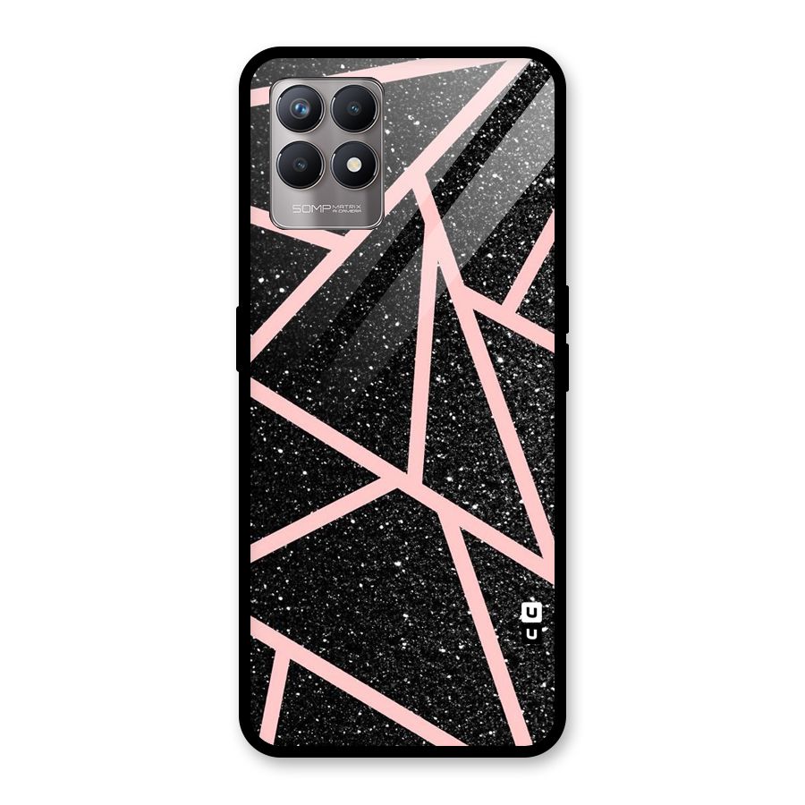 Concrete Black Pink Stripes Glass Back Case for Realme Narzo 50
