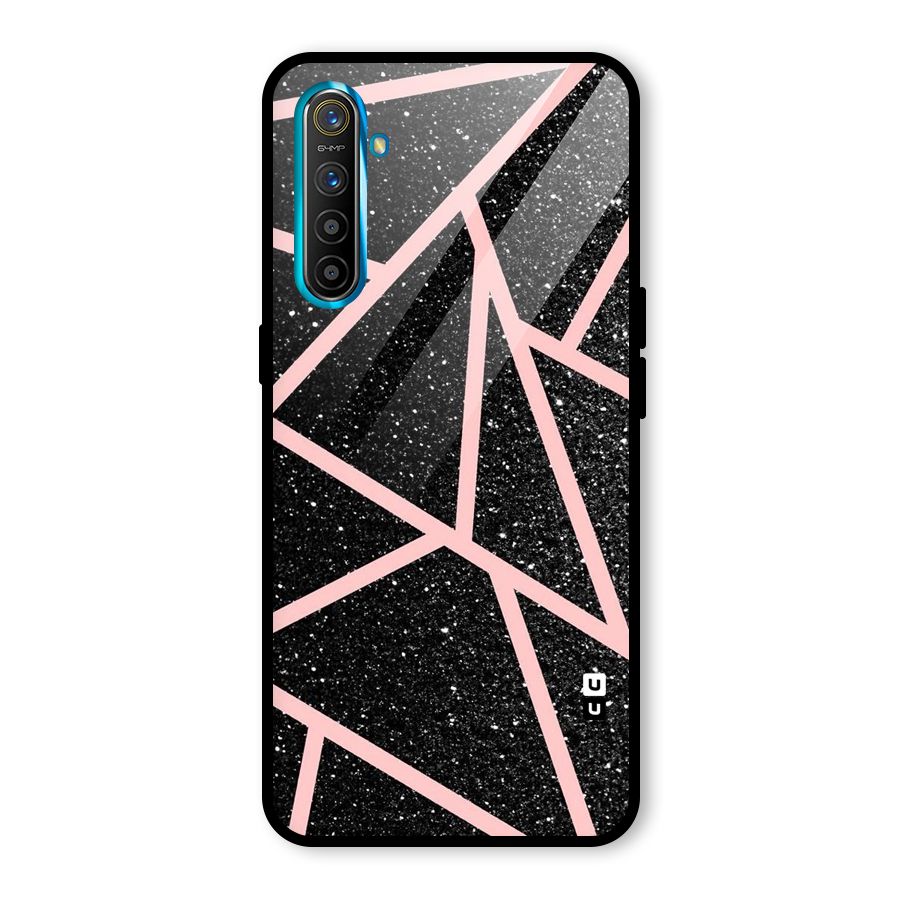 Concrete Black Pink Stripes Glass Back Case for Realme XT