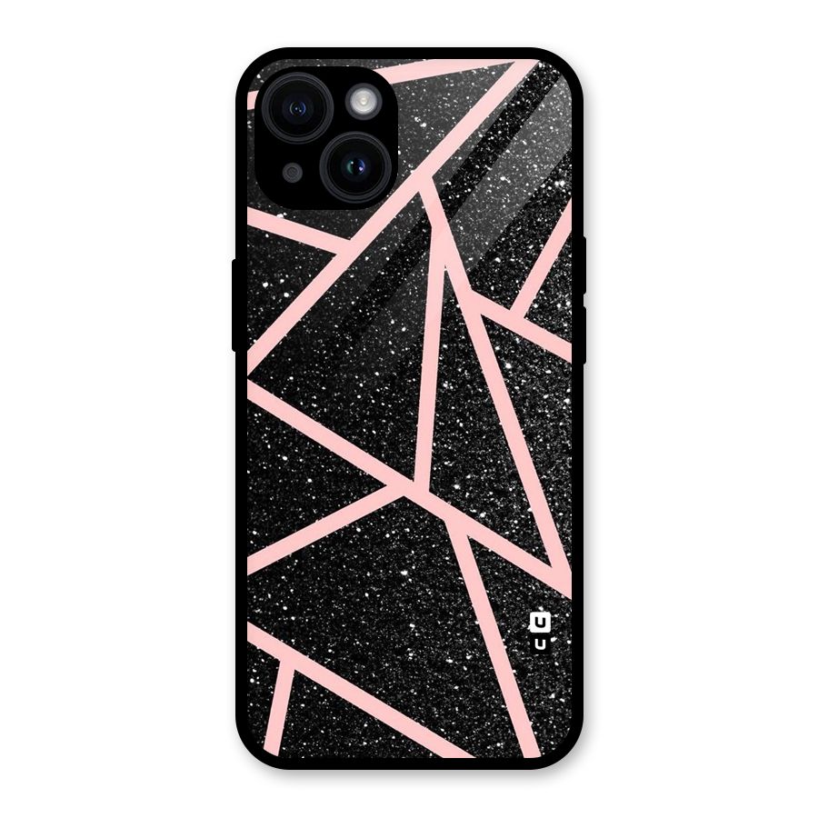 Concrete Black Pink Stripes Glass Back Case for iPhone 14