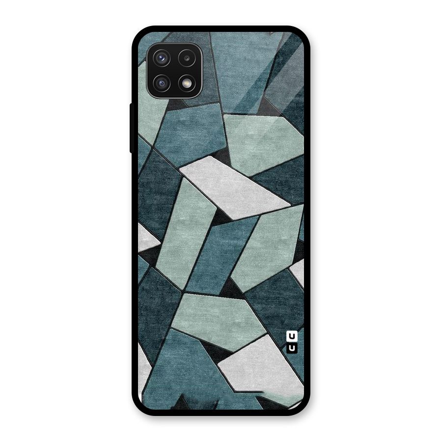 Concrete Green Abstract Glass Back Case for Galaxy A22 5G