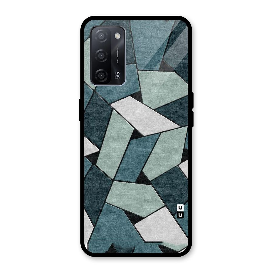 Concrete Green Abstract Glass Back Case for Oppo A53s 5G