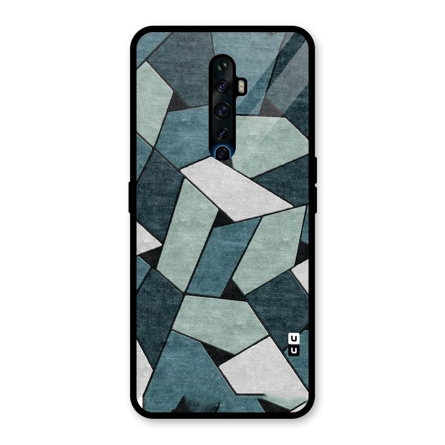Concrete Green Abstract Glass Back Case for Oppo Reno2 F