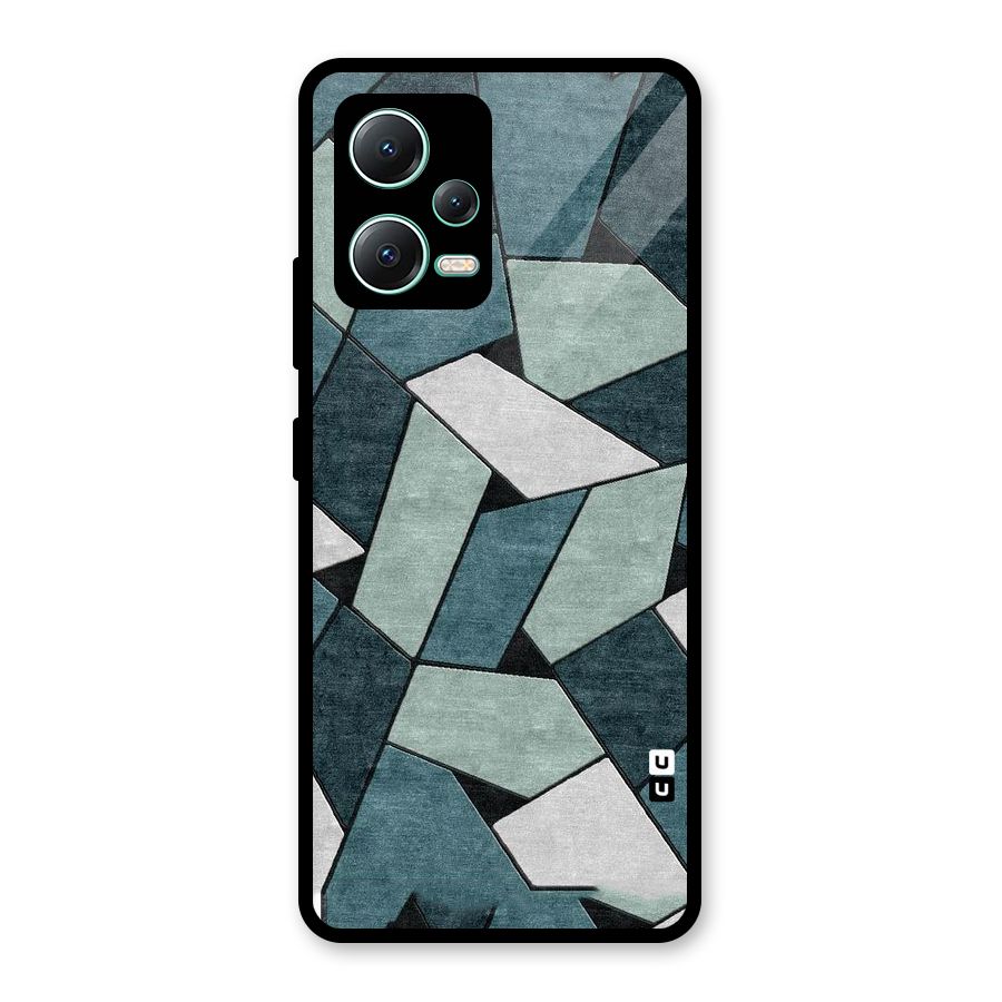 Concrete Green Abstract Glass Back Case for Redmi Note 12 5G
