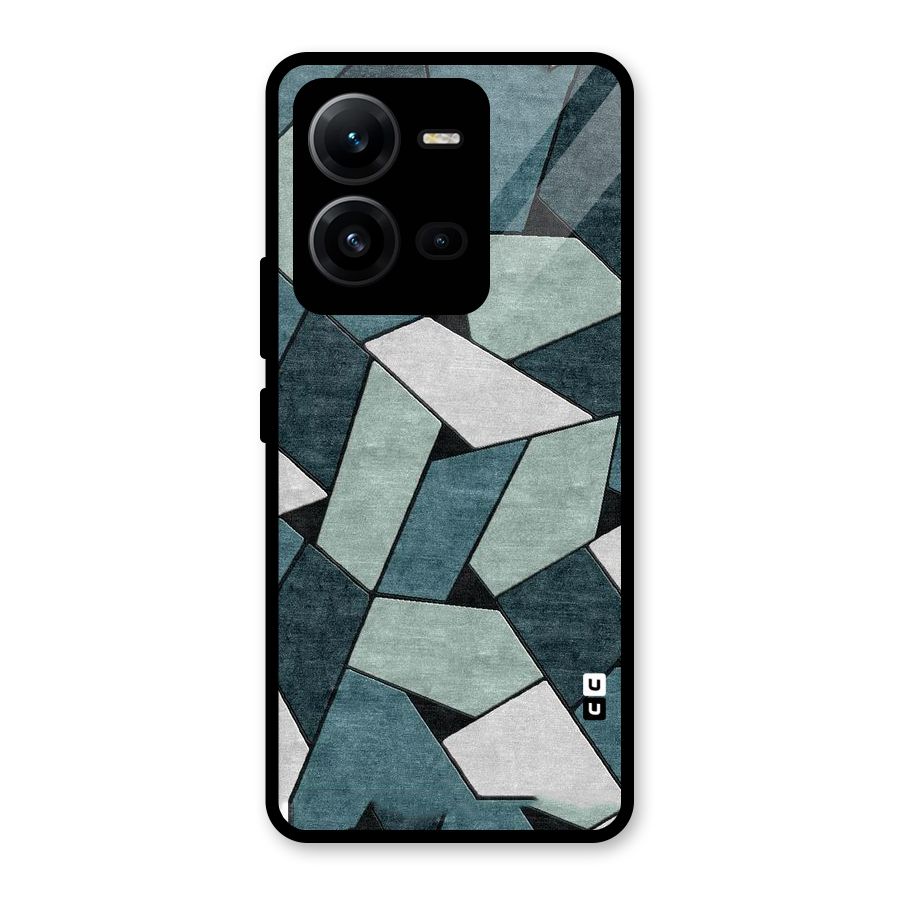 Concrete Green Abstract Glass Back Case for Vivo V25