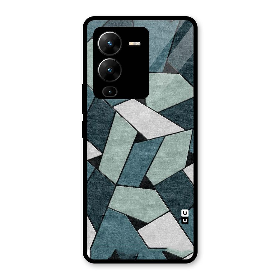 Concrete Green Abstract Glass Back Case for Vivo V25 Pro