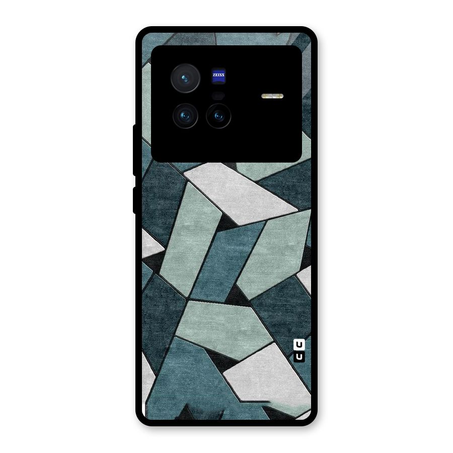 Concrete Green Abstract Glass Back Case for Vivo X80