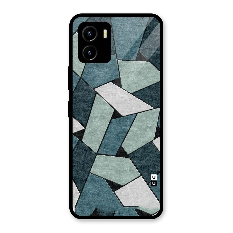 Concrete Green Abstract Glass Back Case for Vivo Y15s