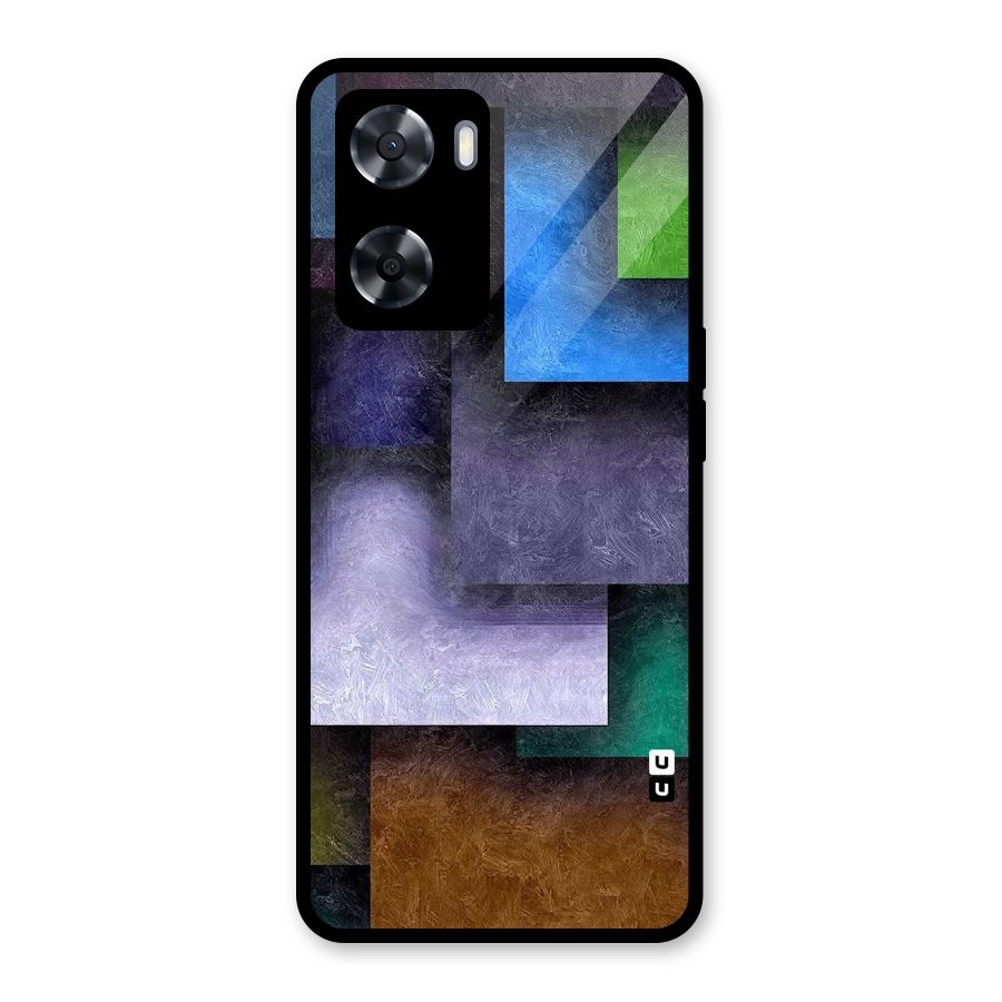 Concrete Squares Glass Back Case for Oppo A57 2022