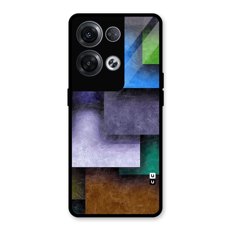 Concrete Squares Glass Back Case for Oppo Reno8 Pro 5G