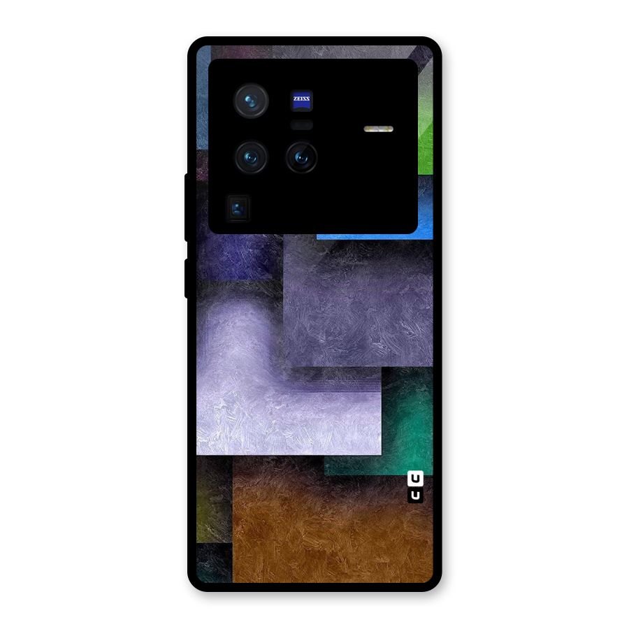 Concrete Squares Glass Back Case for Vivo X80 Pro