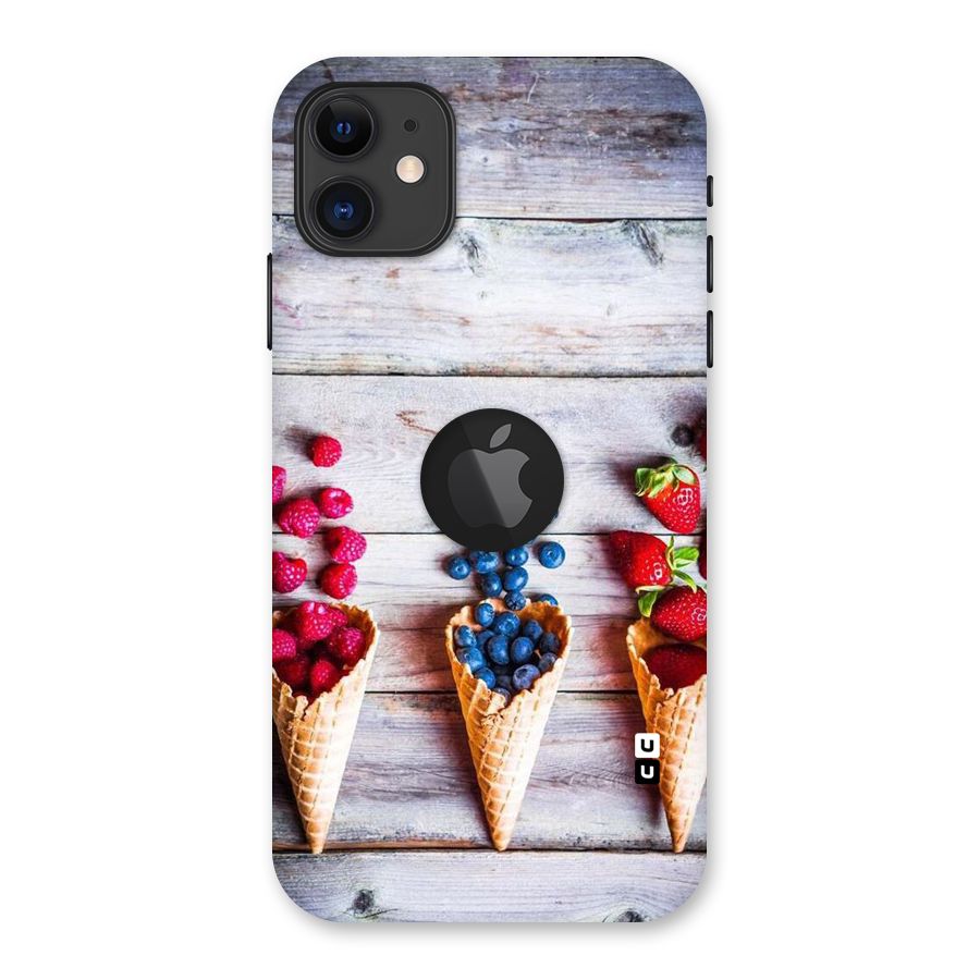 Cone Fruits Design Back Case for iPhone 11 Logo Cut