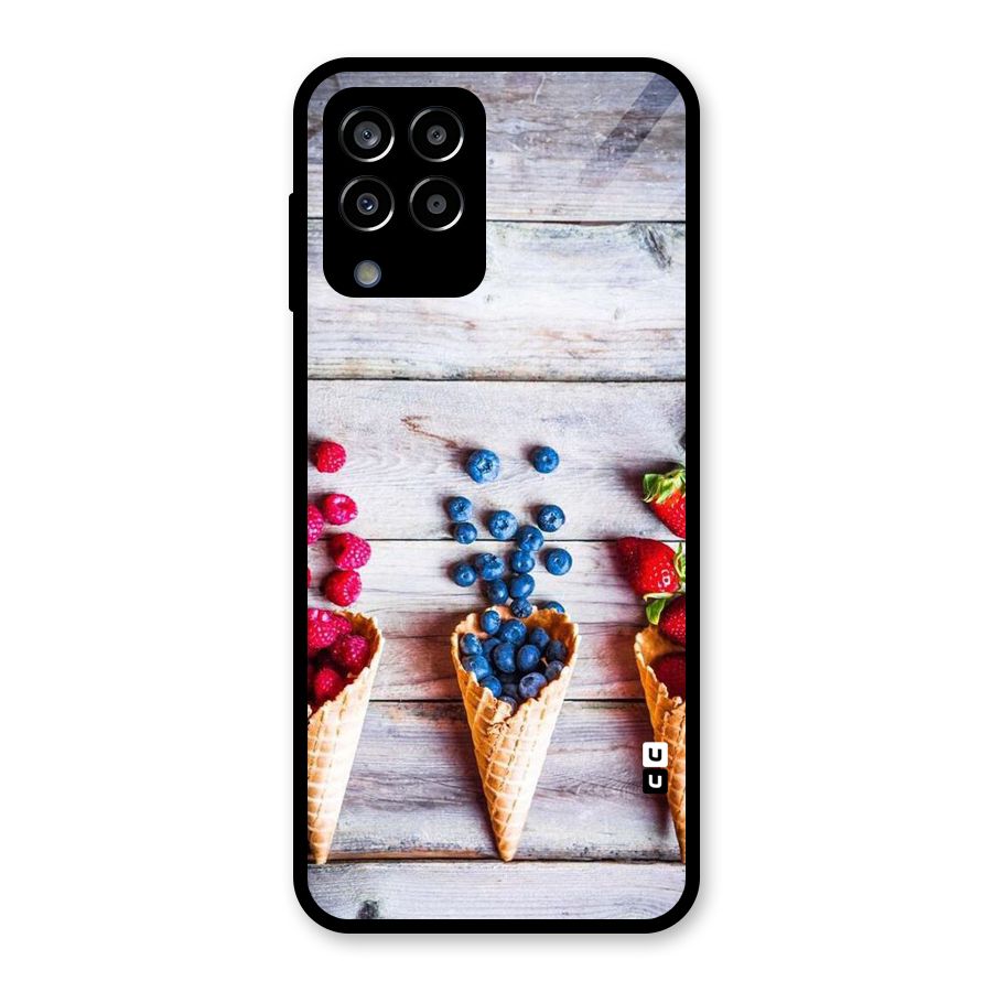 Cone Fruits Design Glass Back Case for Galaxy M33