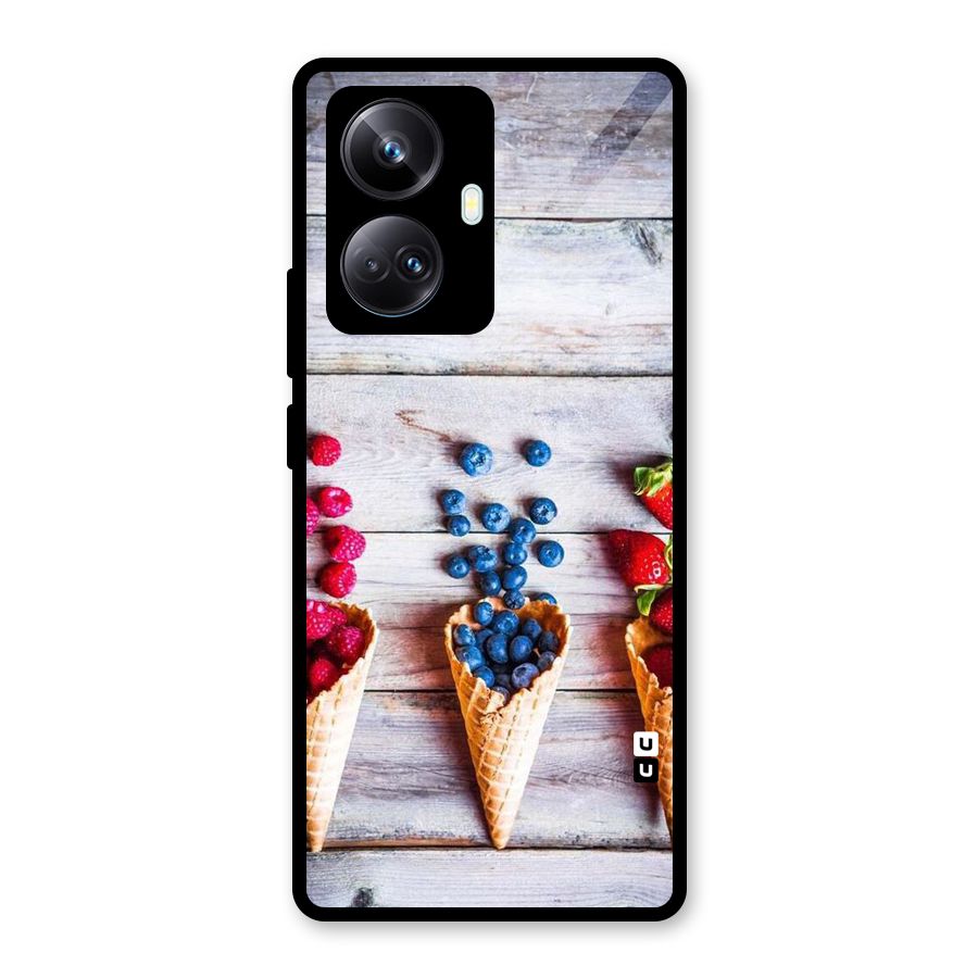 Cone Fruits Design Glass Back Case for Realme 10 Pro Plus