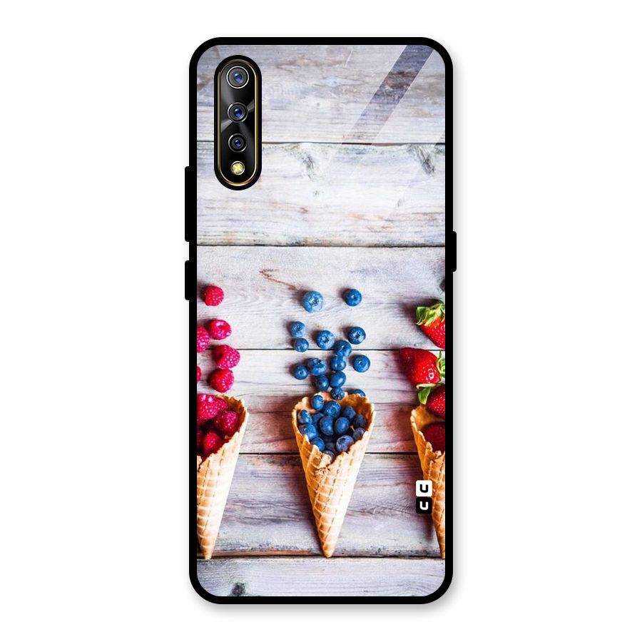 Cone Fruits Design Glass Back Case for Vivo S1