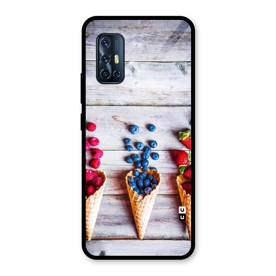 Cone Fruits Design Glass Back Case for Vivo V17