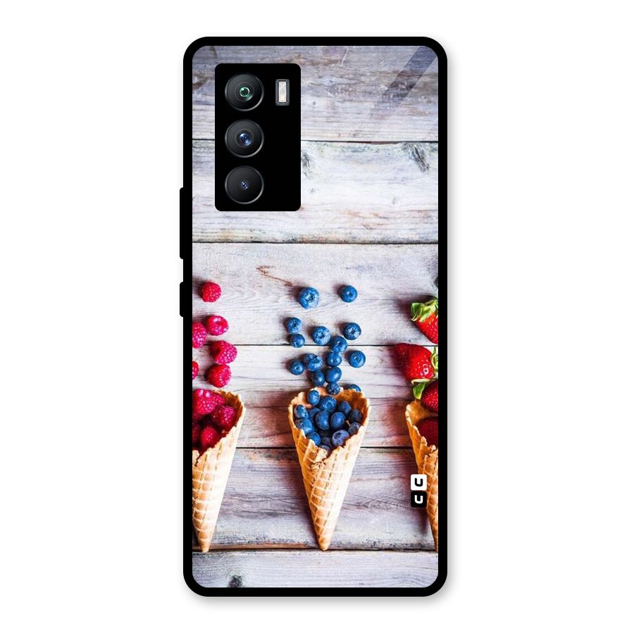 Cone Fruits Design Glass Back Case for Vivo iQOO 9 SE