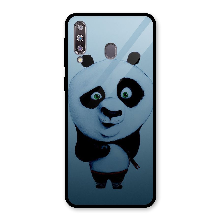 Confused Cute Panda Glass Back Case for Galaxy M30
