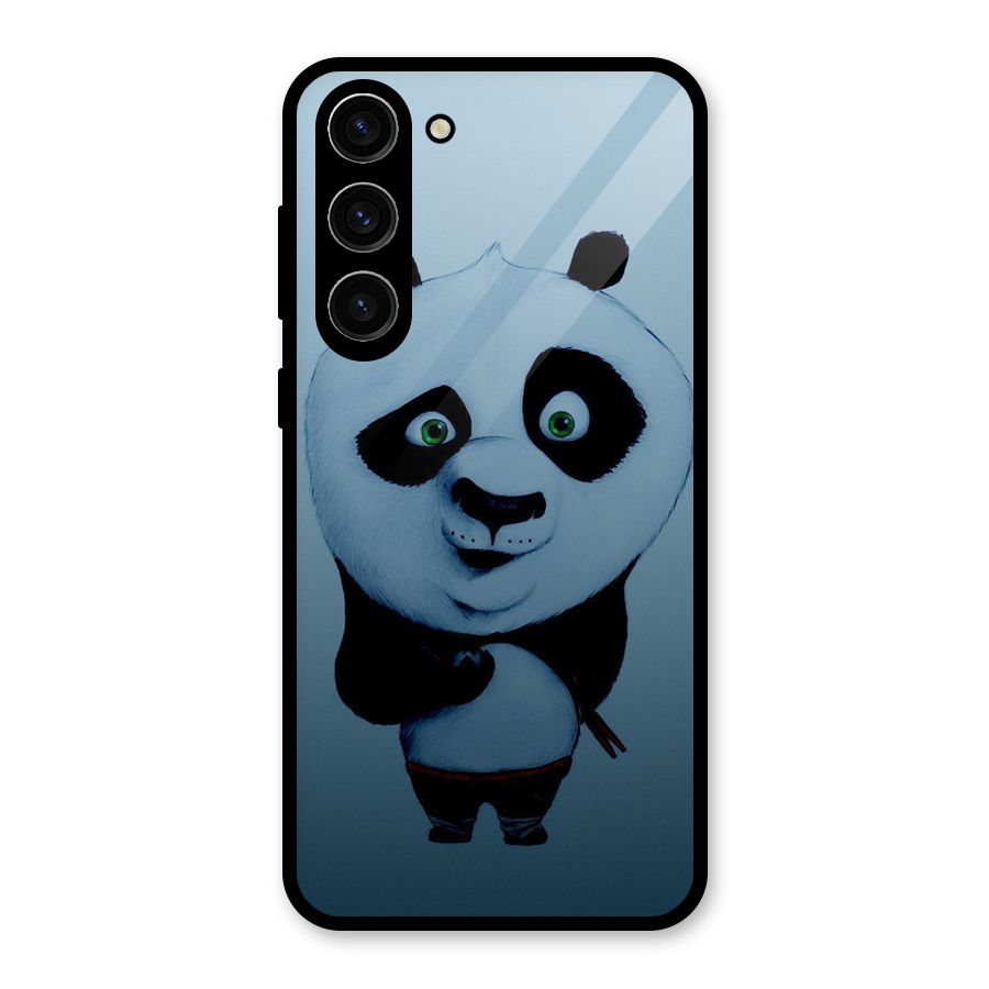 Confused Cute Panda Glass Back Case for Galaxy S23 Plus