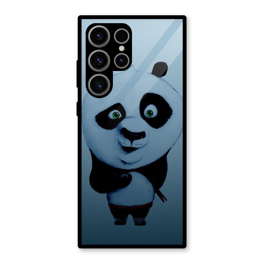 Confused Cute Panda Glass Back Case for Galaxy S23 Ultra