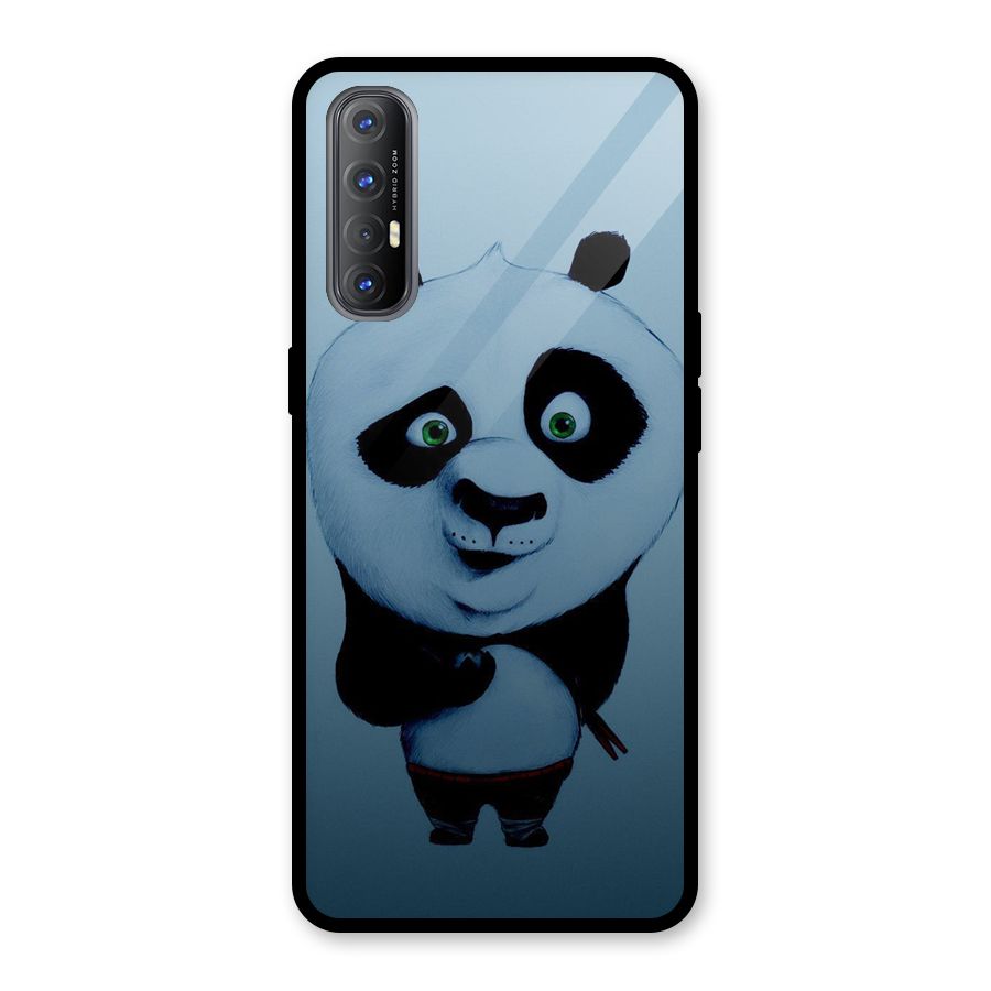Confused Cute Panda Glass Back Case for Oppo Reno3 Pro