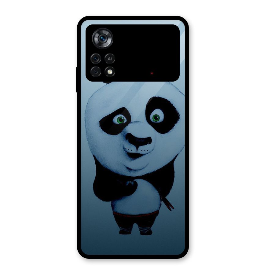 Confused Cute Panda Glass Back Case for Poco X4 Pro 5G