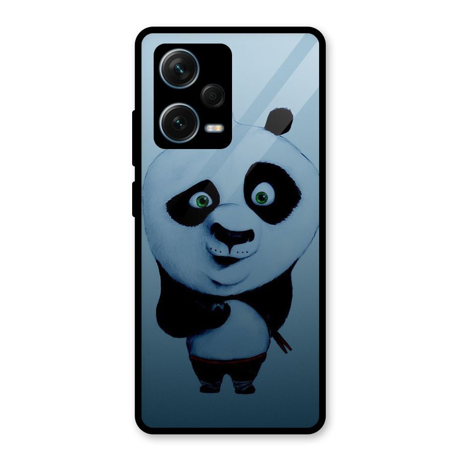 Confused Cute Panda Glass Back Case for Redmi Note 12 Pro Plus 5G