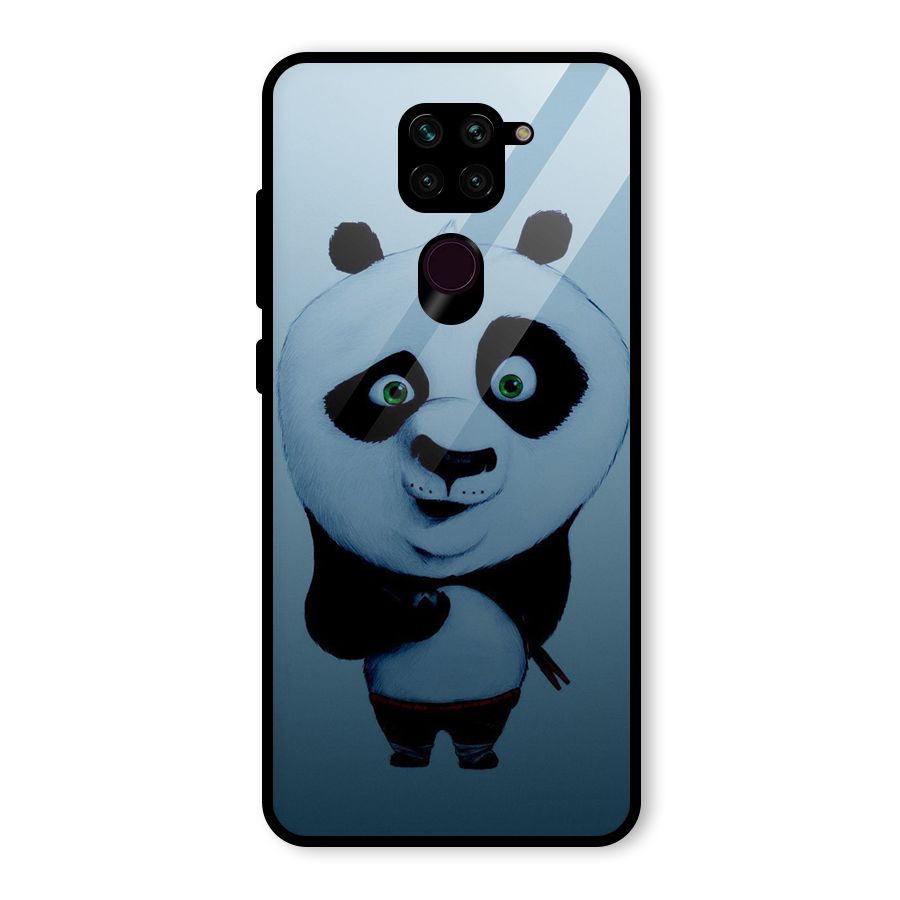 Confused Cute Panda Glass Back Case for Redmi Note 9