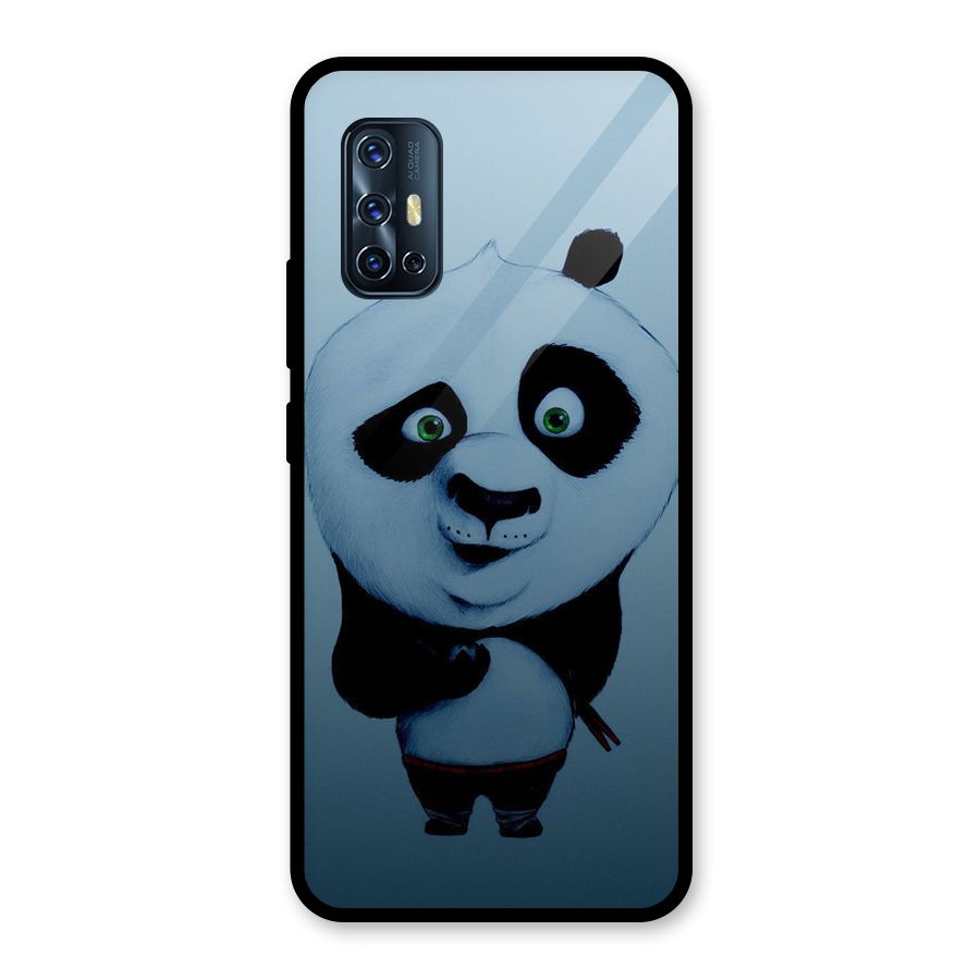 Confused Cute Panda Glass Back Case for Vivo V17