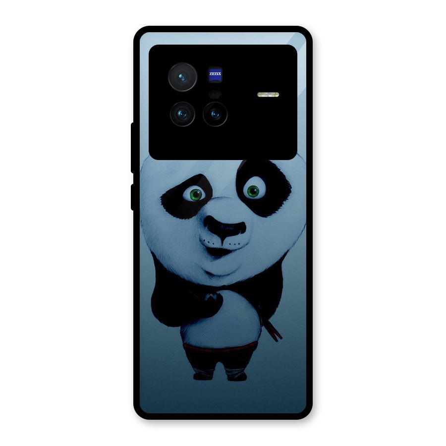 Confused Cute Panda Glass Back Case for Vivo X80