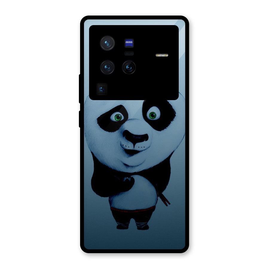 Confused Cute Panda Glass Back Case for Vivo X80 Pro