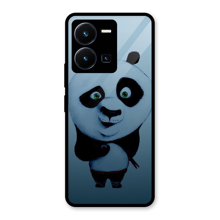 Confused Cute Panda Glass Back Case for Vivo Y35