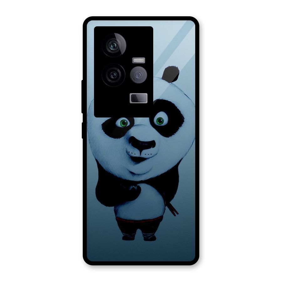 Confused Cute Panda Glass Back Case for Vivo iQOO 11 5G