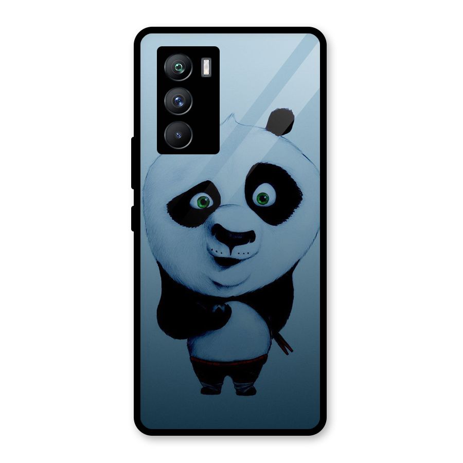 Confused Cute Panda Glass Back Case for Vivo iQOO 9 SE