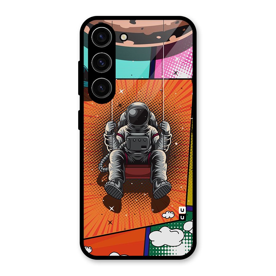 Cool Astraunaut Comic Swing Glass Back Case for Galaxy S23