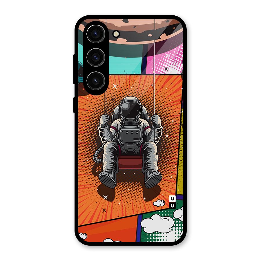 Cool Astraunaut Comic Swing Glass Back Case for Galaxy S23 Plus