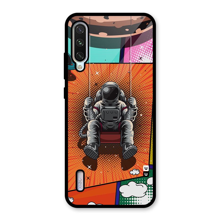 Cool Astraunaut Comic Swing Glass Back Case for Mi A3