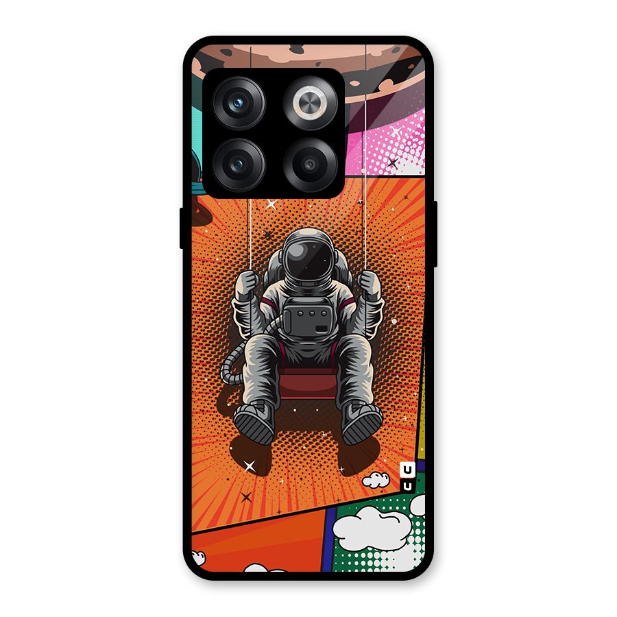 Cool Astraunaut Comic Swing Glass Back Case for OnePlus 10T
