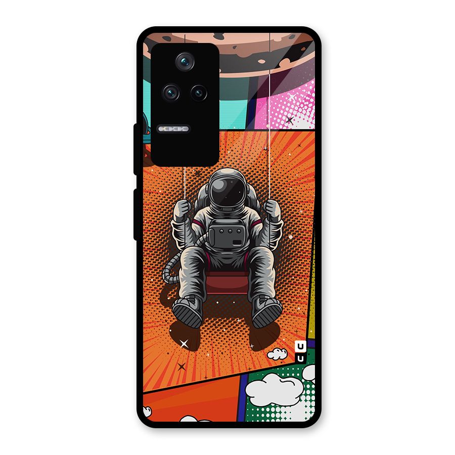 Cool Astraunaut Comic Swing Glass Back Case for Poco F4 5G