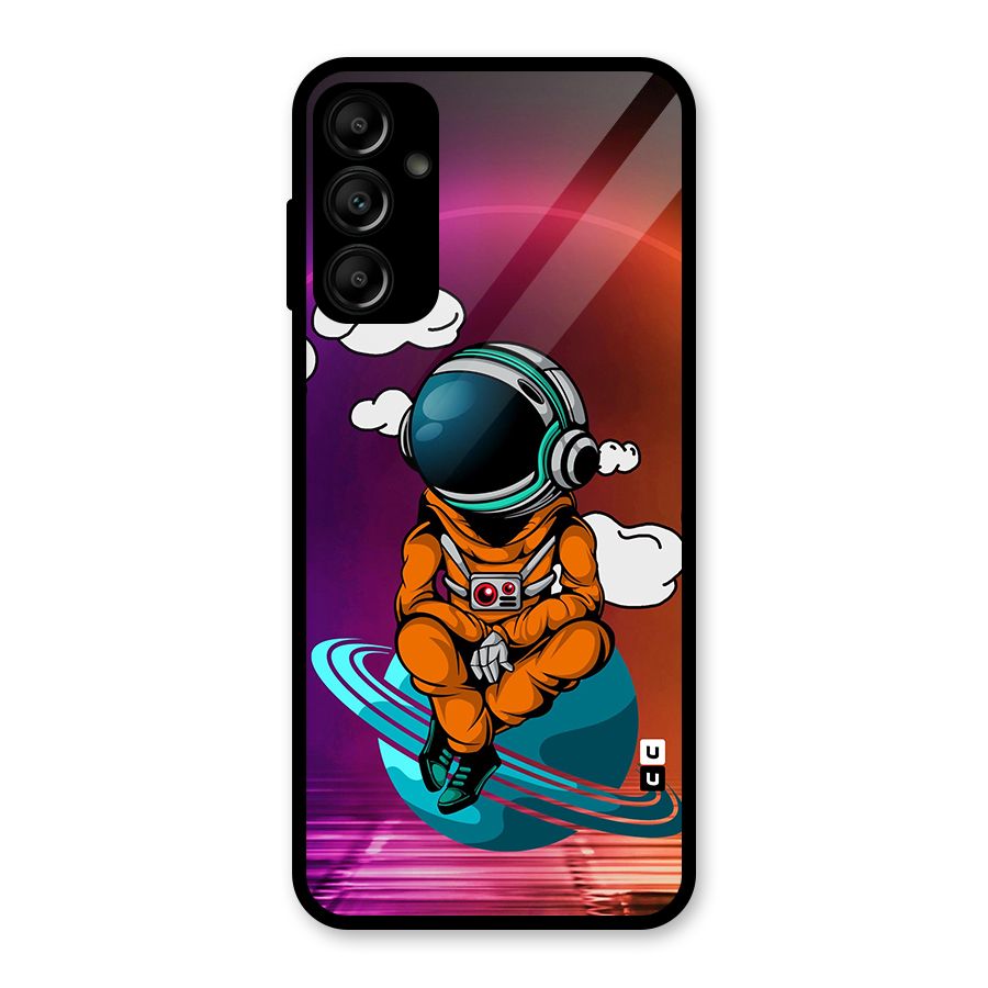 Cool Astraunaut Relaxing Glass Back Case for Galaxy A14 5G