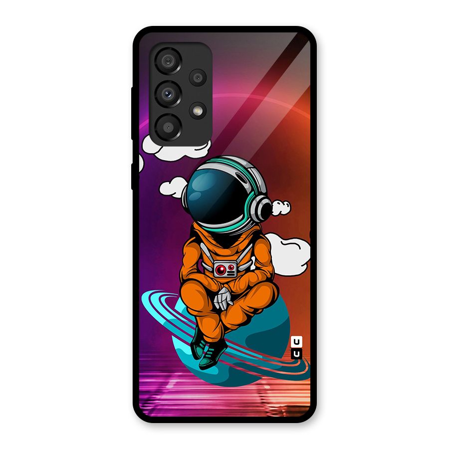Cool Astraunaut Relaxing Glass Back Case for Galaxy A33 5G