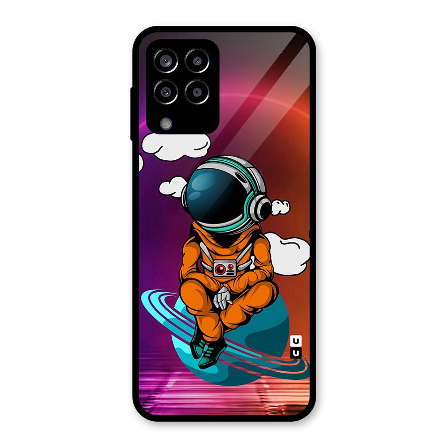 Cool Astraunaut Relaxing Glass Back Case for Galaxy M33