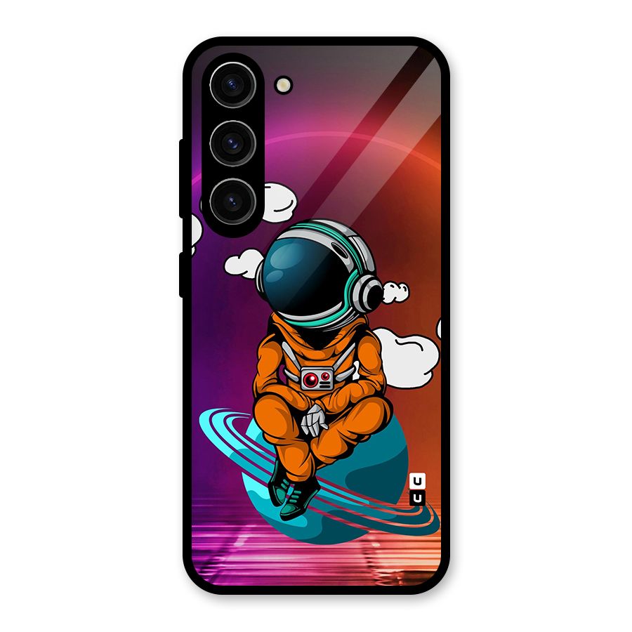 Cool Astraunaut Relaxing Glass Back Case for Galaxy S23