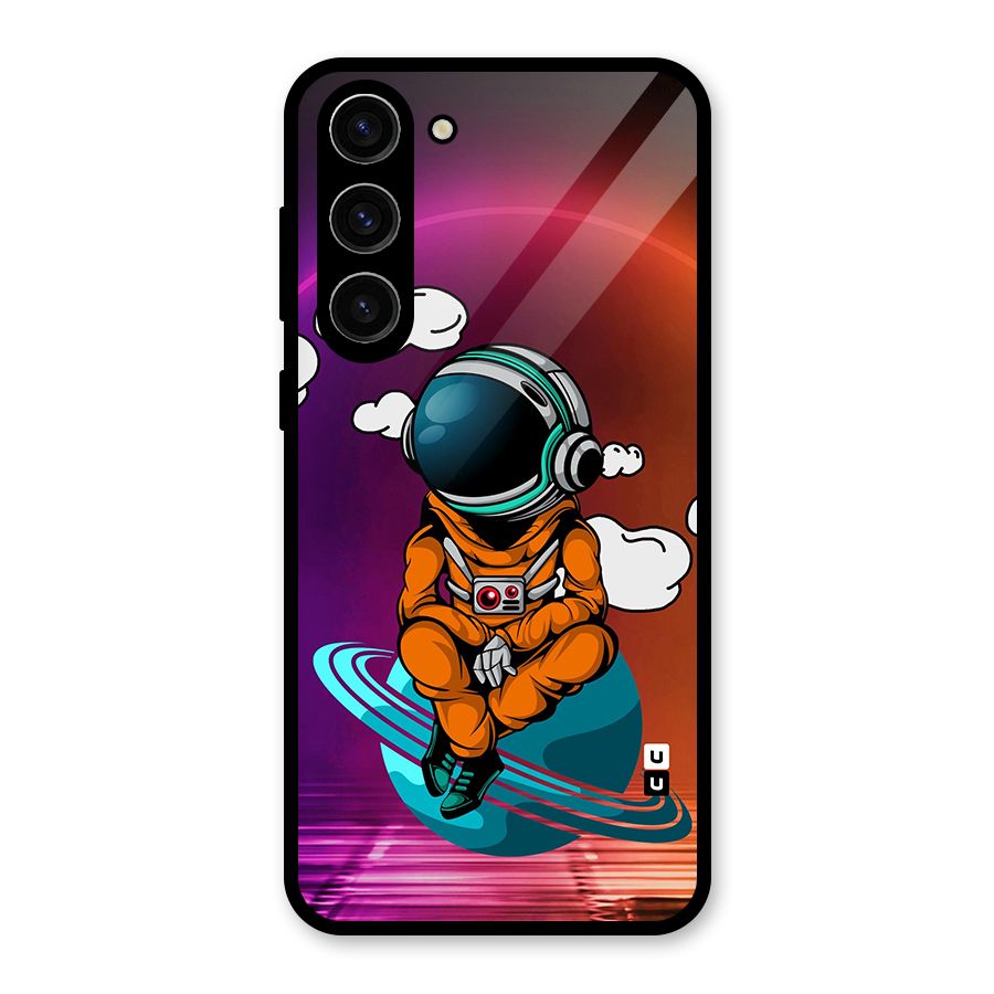 Cool Astraunaut Relaxing Glass Back Case for Galaxy S23 Plus