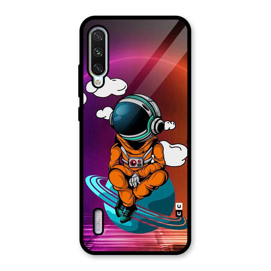 Cool Astraunaut Relaxing Glass Back Case for Mi A3