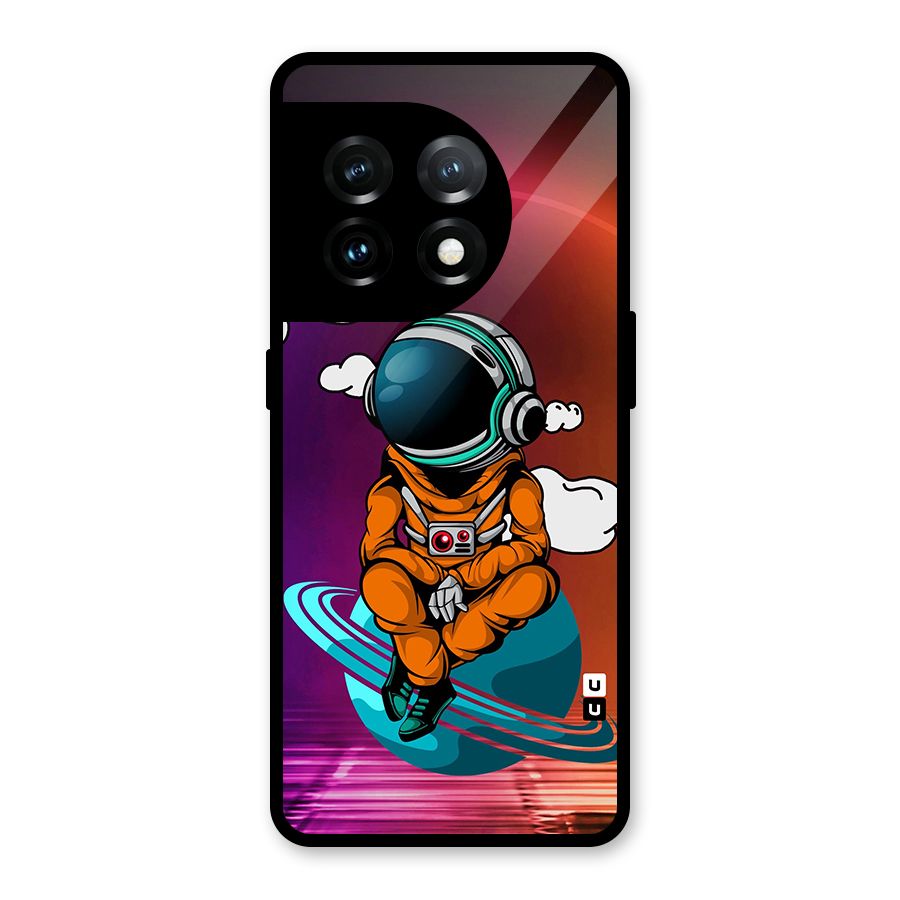 Cool Astraunaut Relaxing Glass Back Case for OnePlus 11