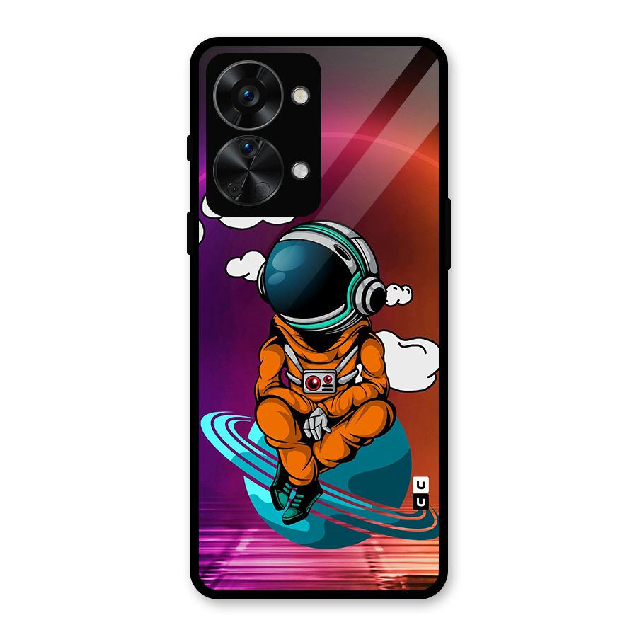 Cool Astraunaut Relaxing Glass Back Case for OnePlus Nord 2T